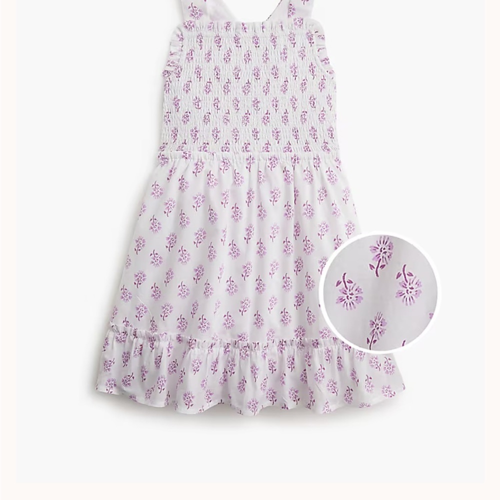 J. Crew Kids Dress in White and Purple Floral